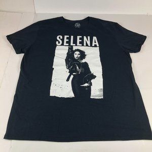 Selena Shirt Women's Extra Large Black & White Big Graphic Print Rap Tee